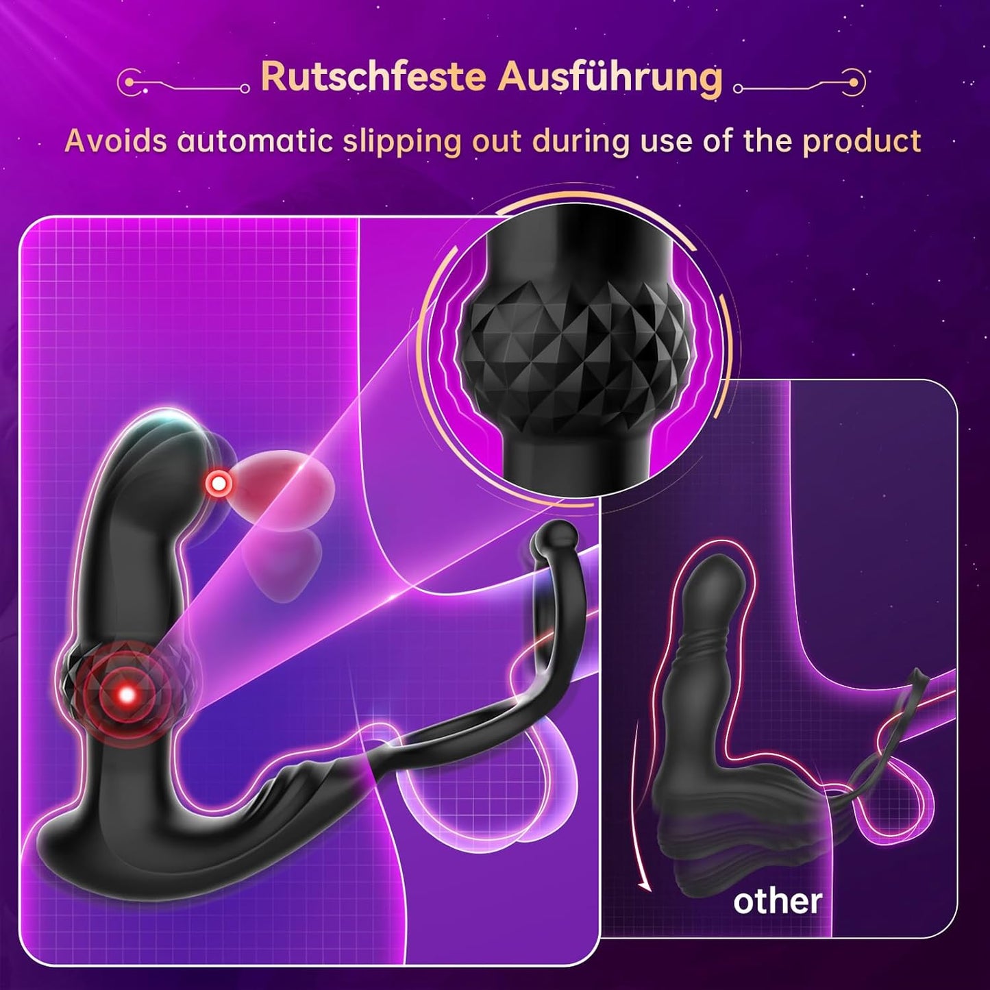 Analvibrator mit Cock Rings und Fernbedienung