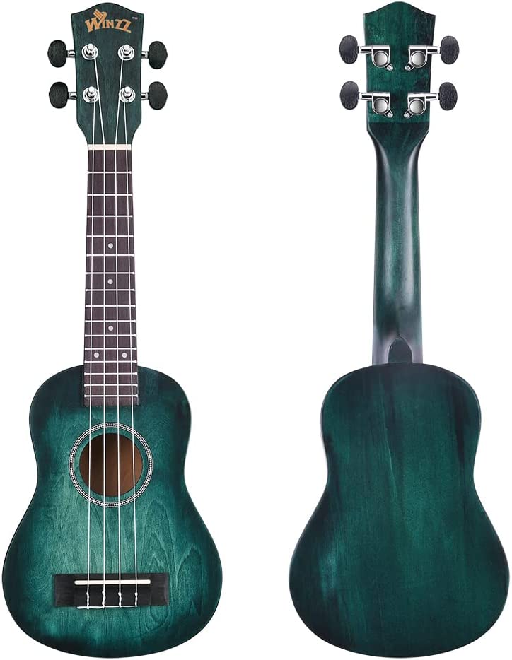 Ukulele Anfaenger Set, Blau Gruen, 21 Zoll