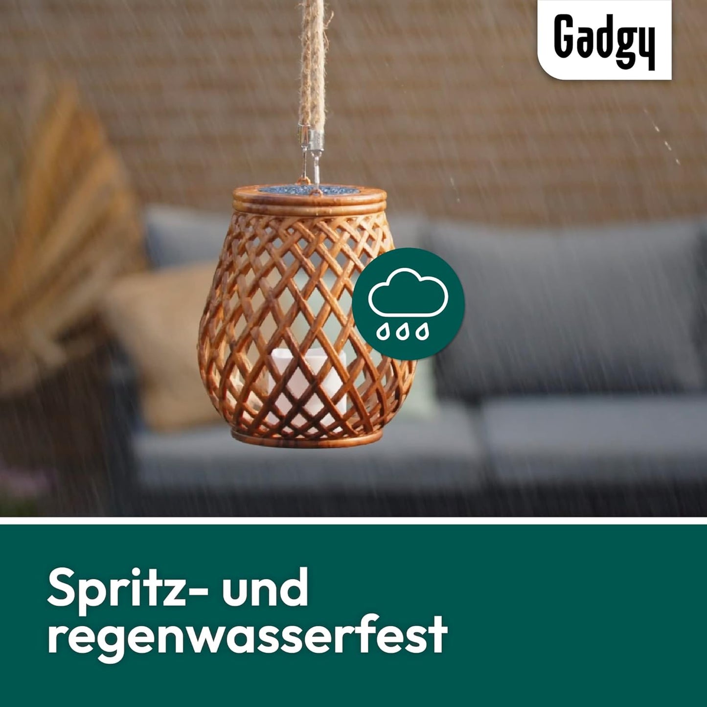 2er-Set Solarlampen in Rattan-Optik, Rattan-kreuzschlitz