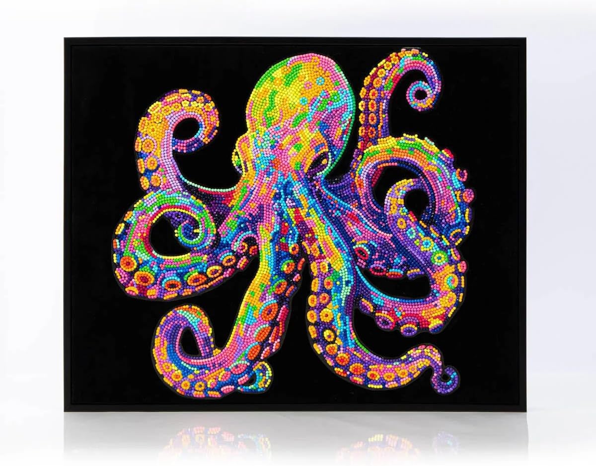 Diamond-Painting-Set Neon Oktopus