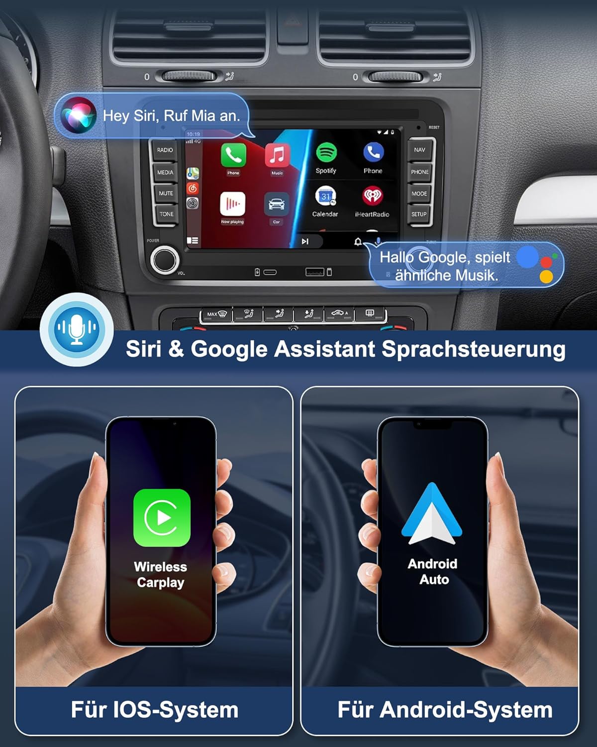 Bluetooth Autoradio mit Navi und 7 Zoll Bildschirm