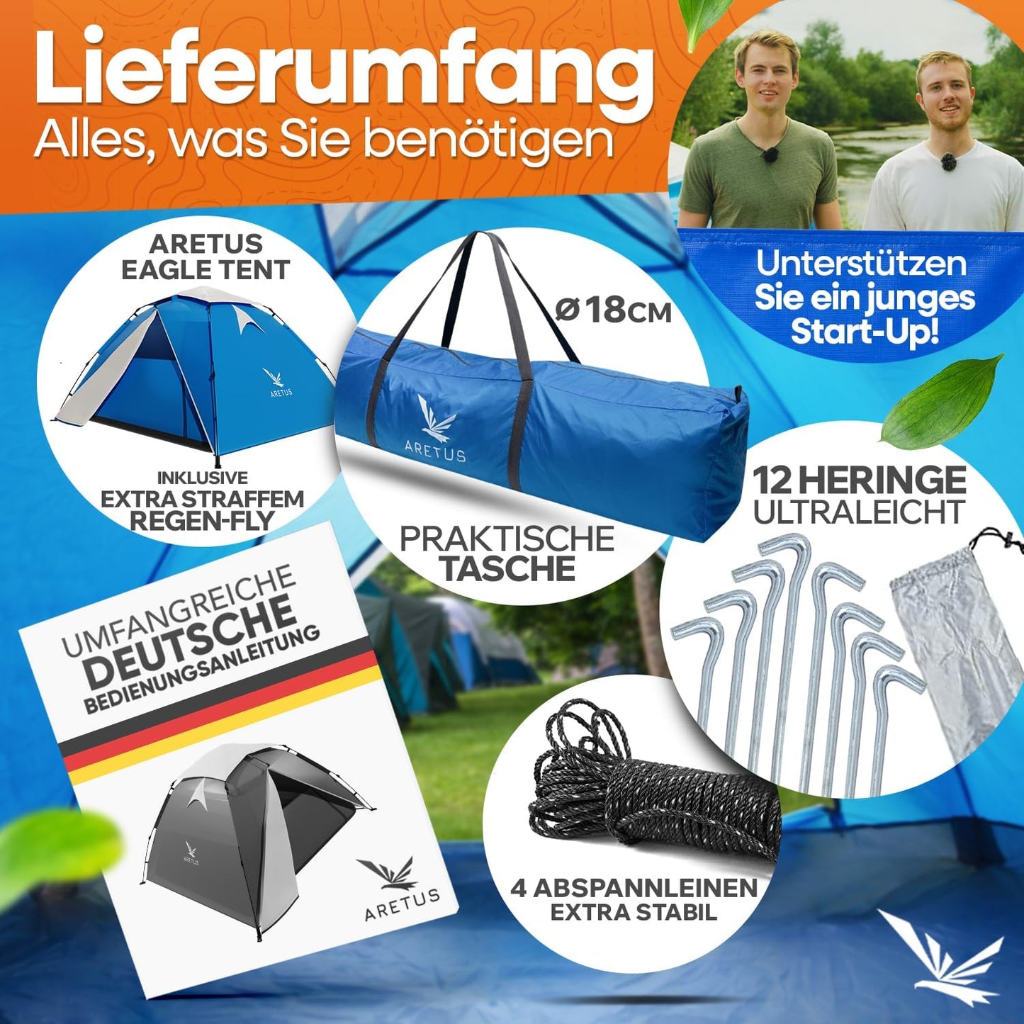 Wurfzelt, Hellblau