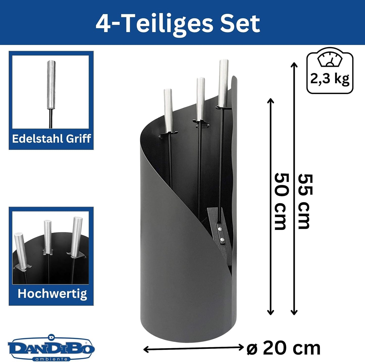 4-teiliges Kaminbesteck-Set