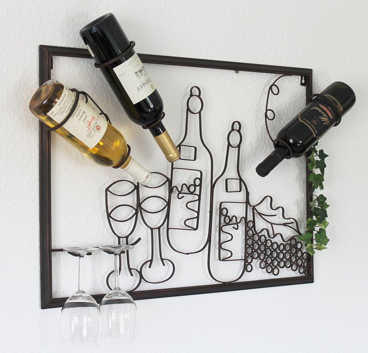 Weinregal mit Glashalter für die Wand