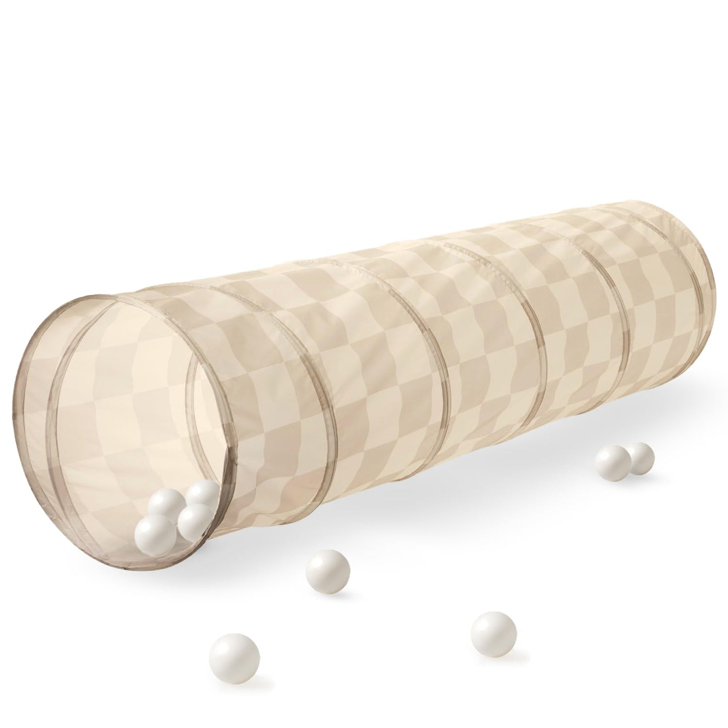 Krabbeltunnel 180 cm, Schachbrett-beige