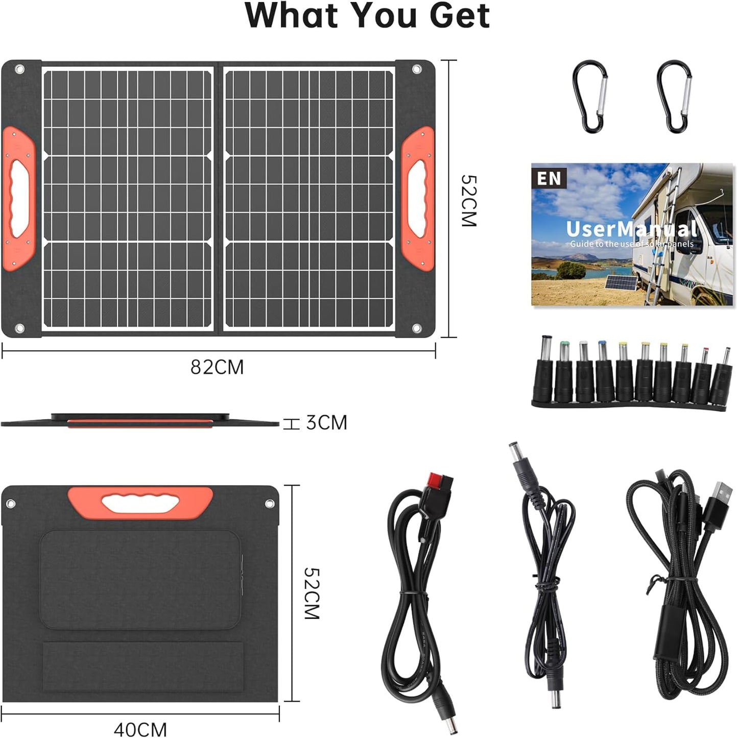 Faltbares Solarpanel, 60 Watt