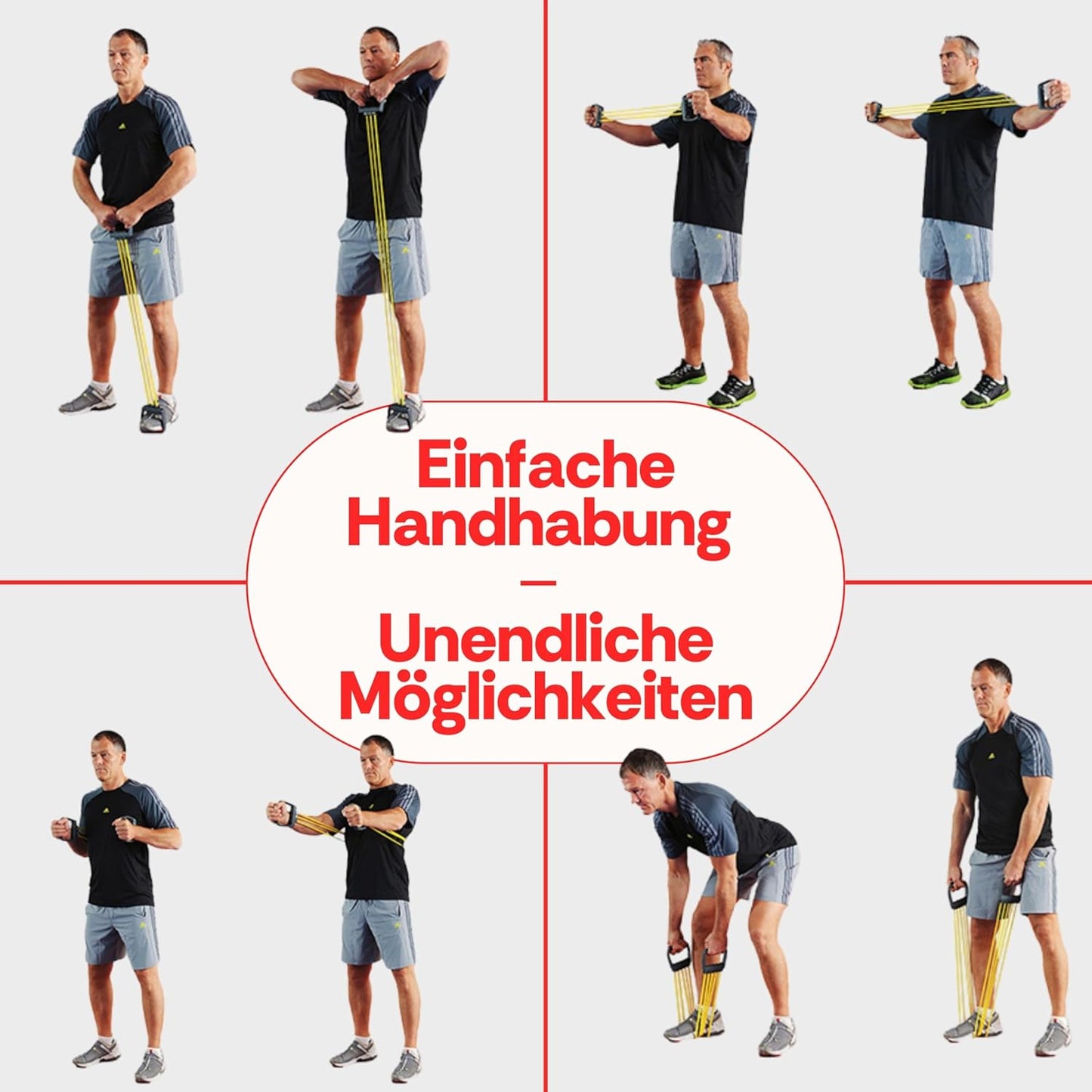 Expander mit Griffen aus Naturlatex, 15-75 kg