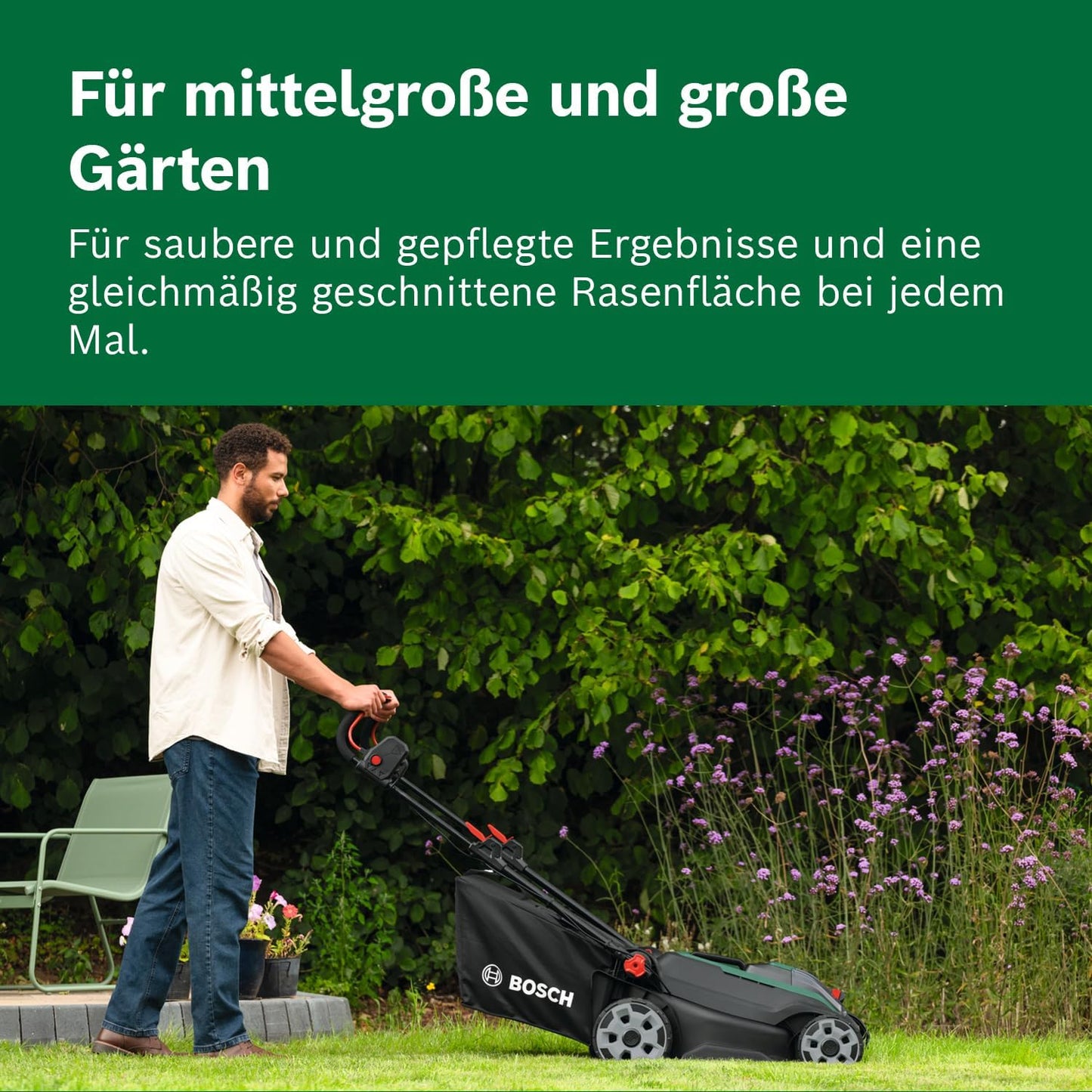 Akku-Rasenmäher Rotak 18V (inkl. 2 Akkus, Ladegerät), 2 Akkus + 1 Ladegerät