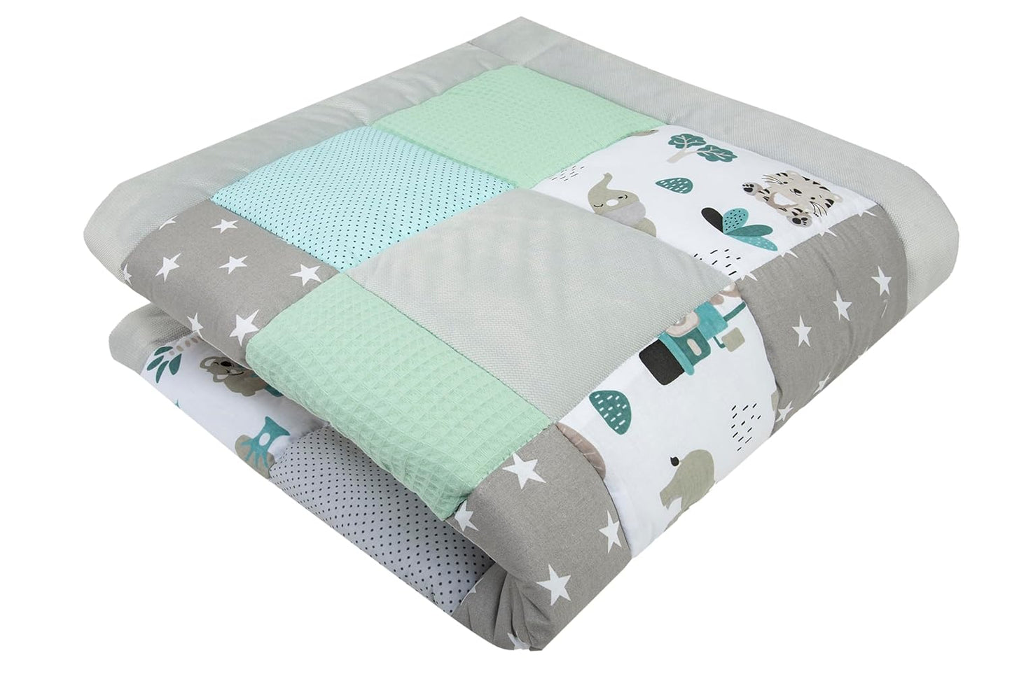 Krabbeldecke Zoo, 120x120cm, 120x120cm Mint Zoo