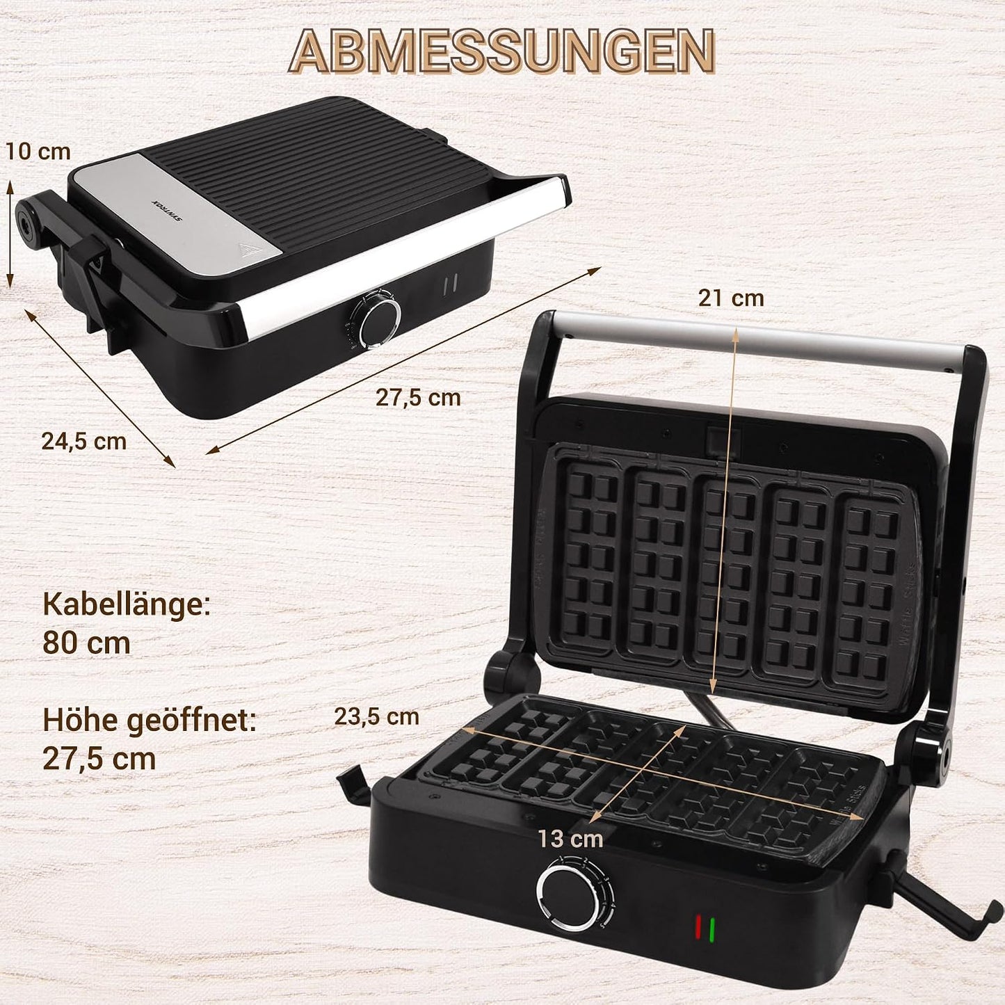 SM-1000W Toledo Waffelstick Maker mit Antihaftplatten