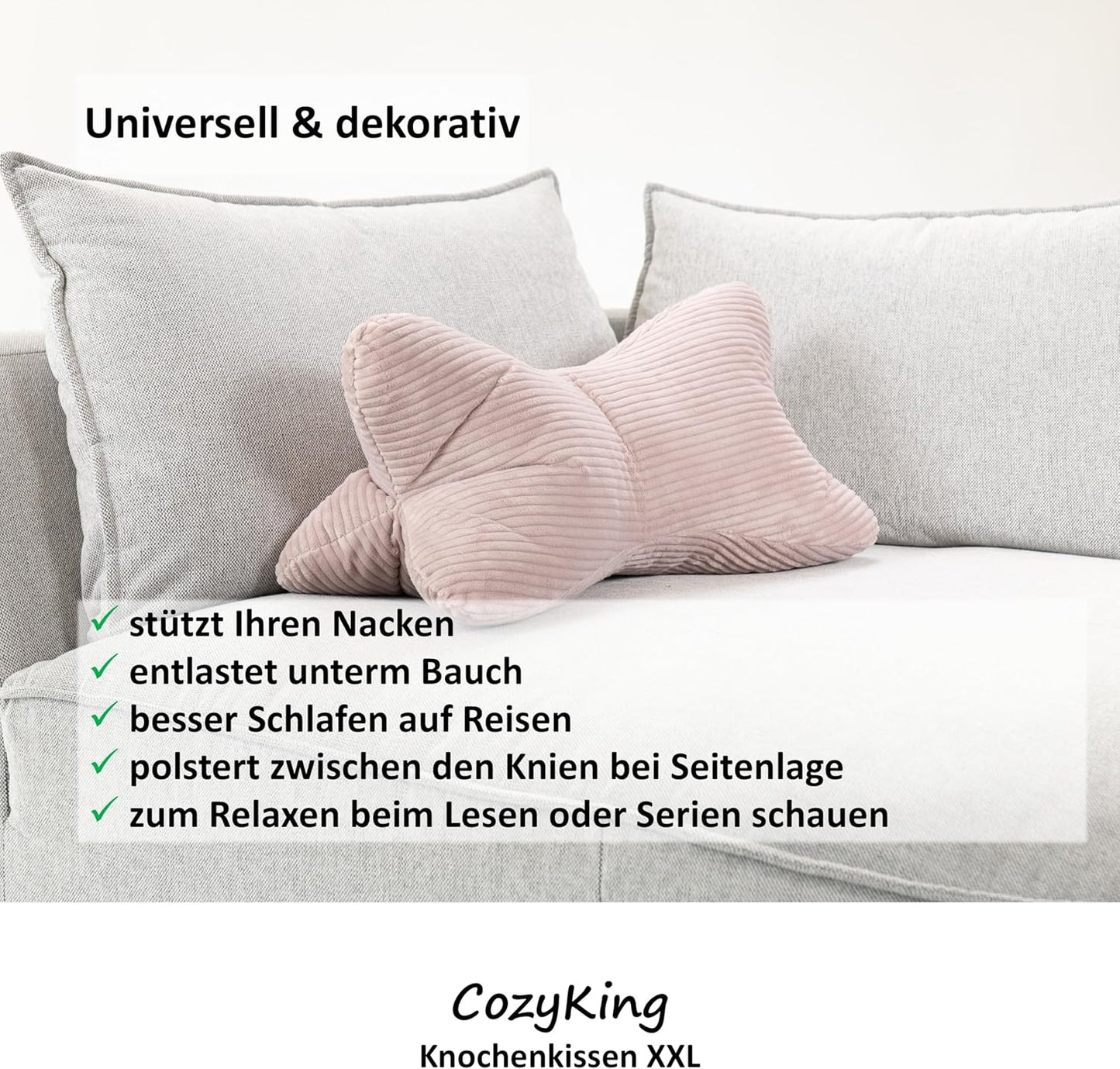 Leseknochen, Xxl Cord Rosa