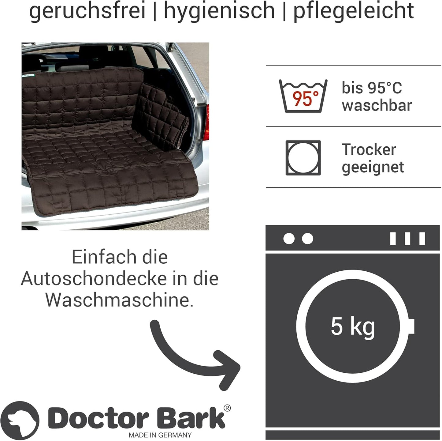 Gepolsterte Kofferraumschutzdecke mit All-Side-Schutz & Ladekantenschutz, S - 60x90 cm Braun