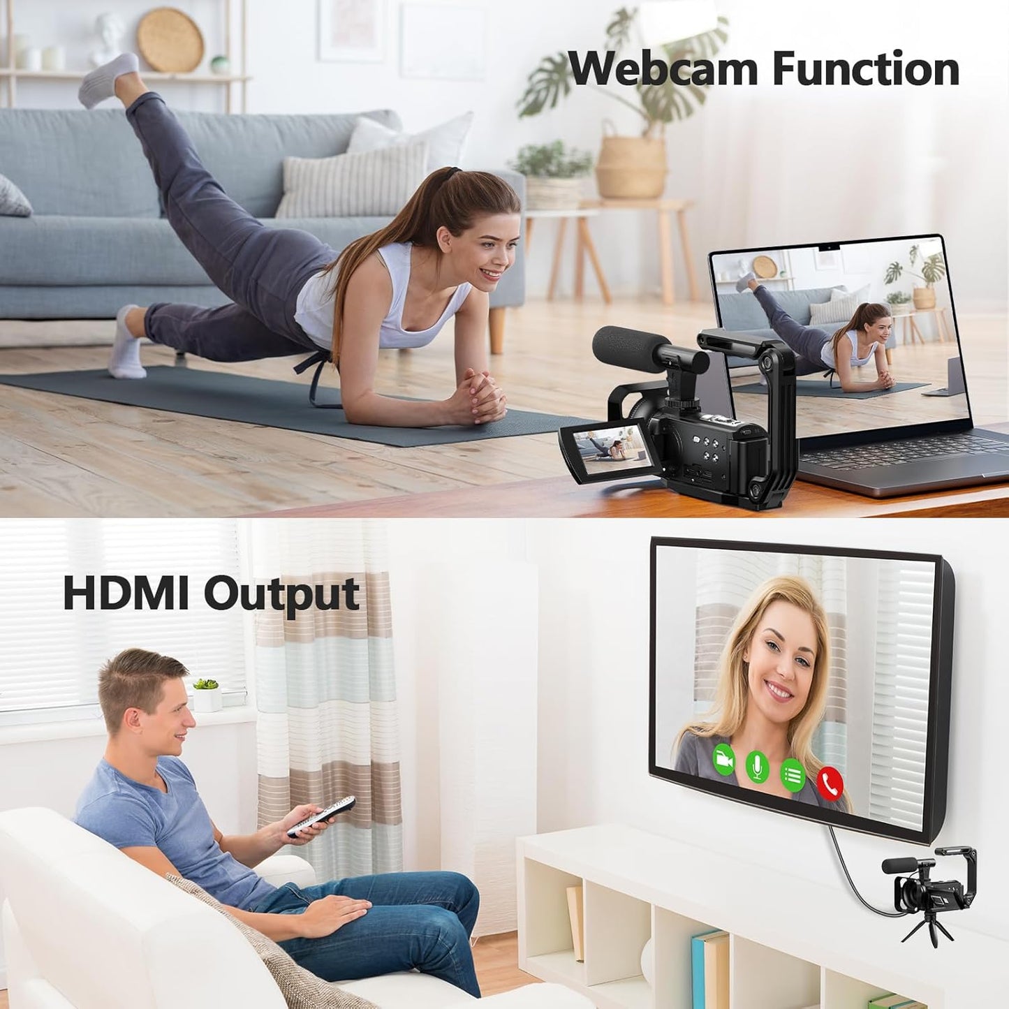 5K Videokamera mit IR Nachtsicht & WiFi Vlogging, black
