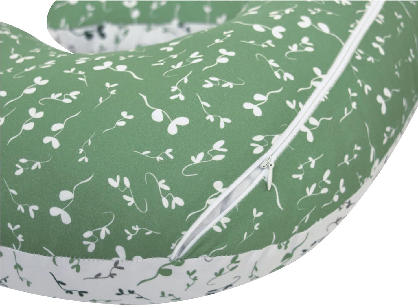 Ergonomisches Stillkissen, Öko-Tex Standard 100, Grüne Blätter