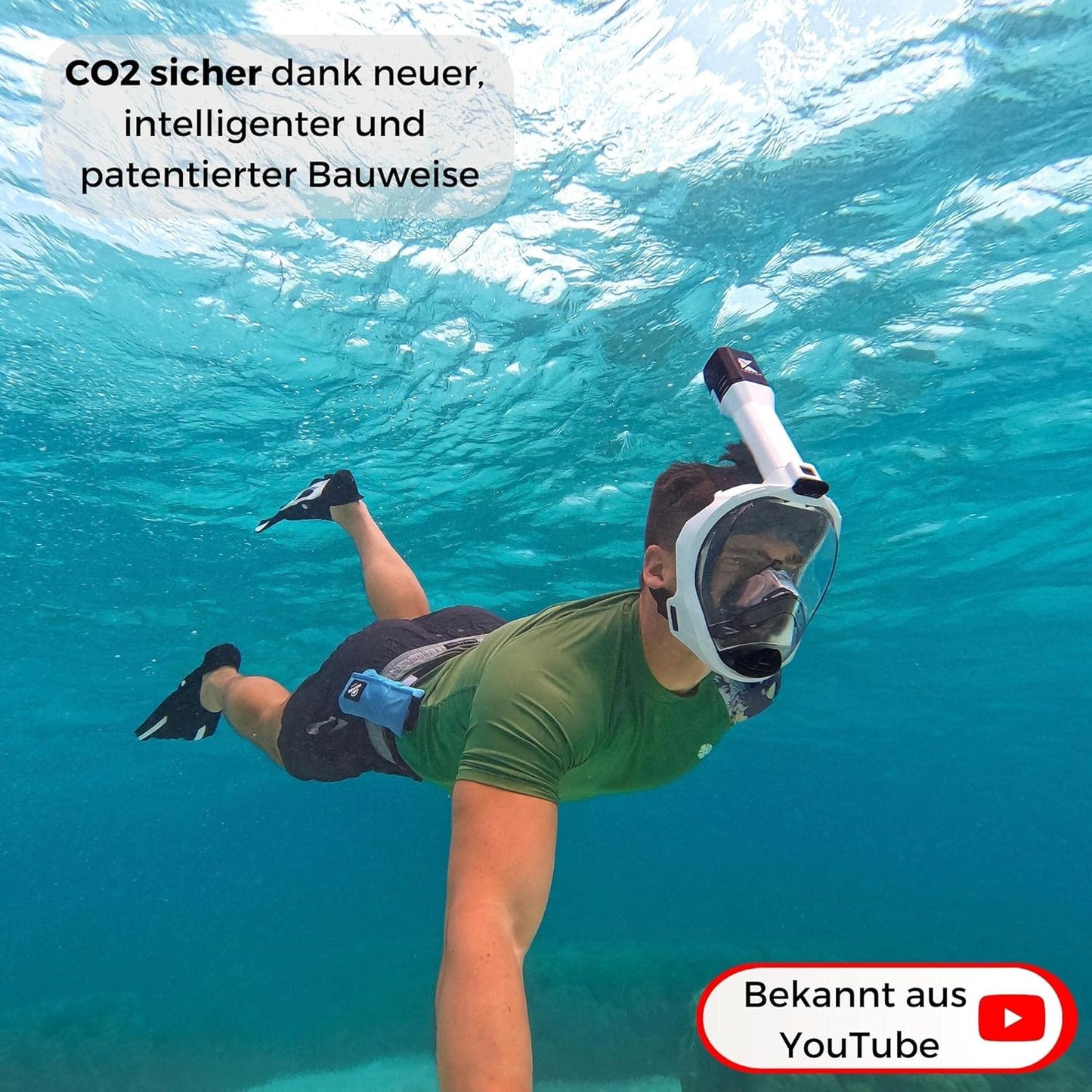 Schnorchelmaske, L-XL (ab 1.70 Meter) Schwarz
