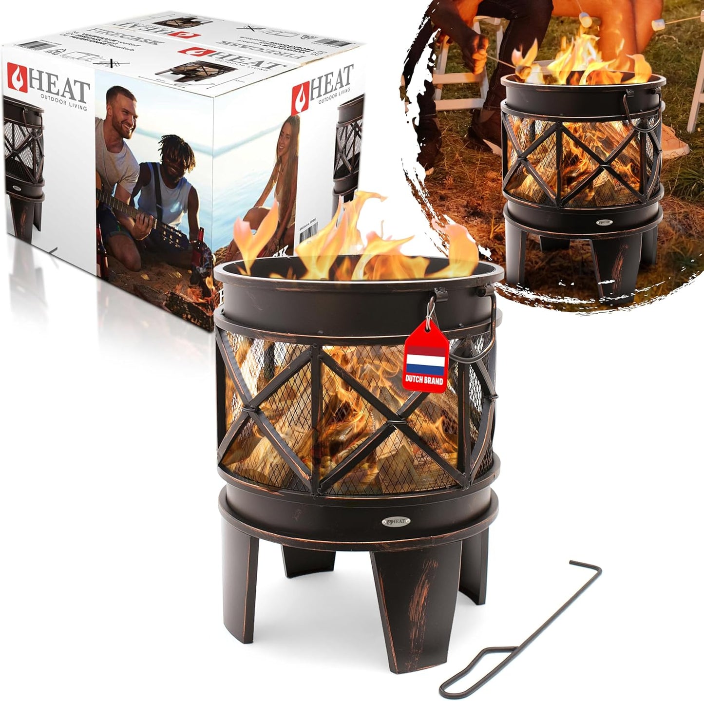 Feuerkorb Firecask, Bronze 42x42x53 cm