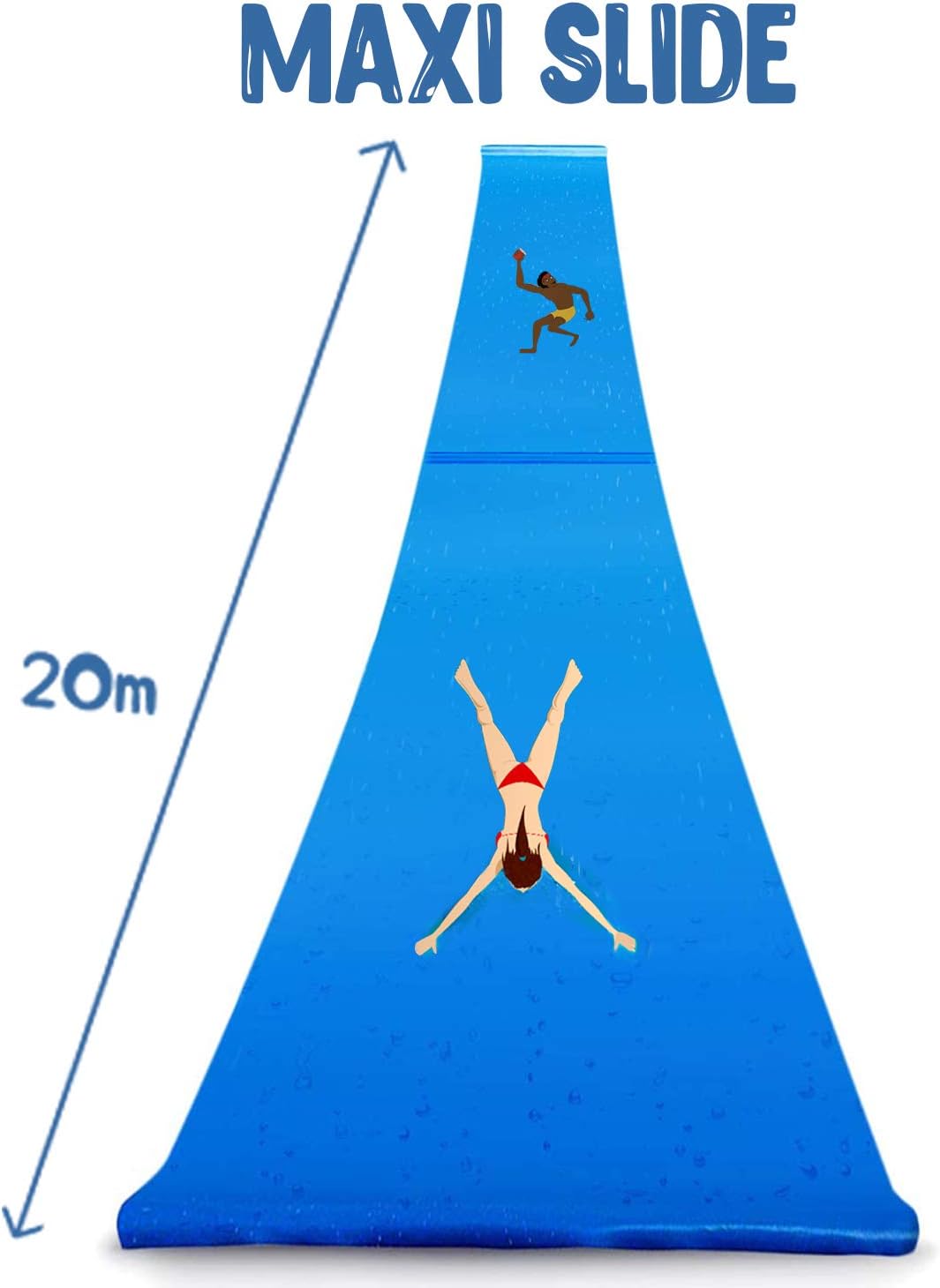 2 Slip'n Slide - Riesige Wasserrutschmatte (20 Meter), 2 Slip'n Slide Blau