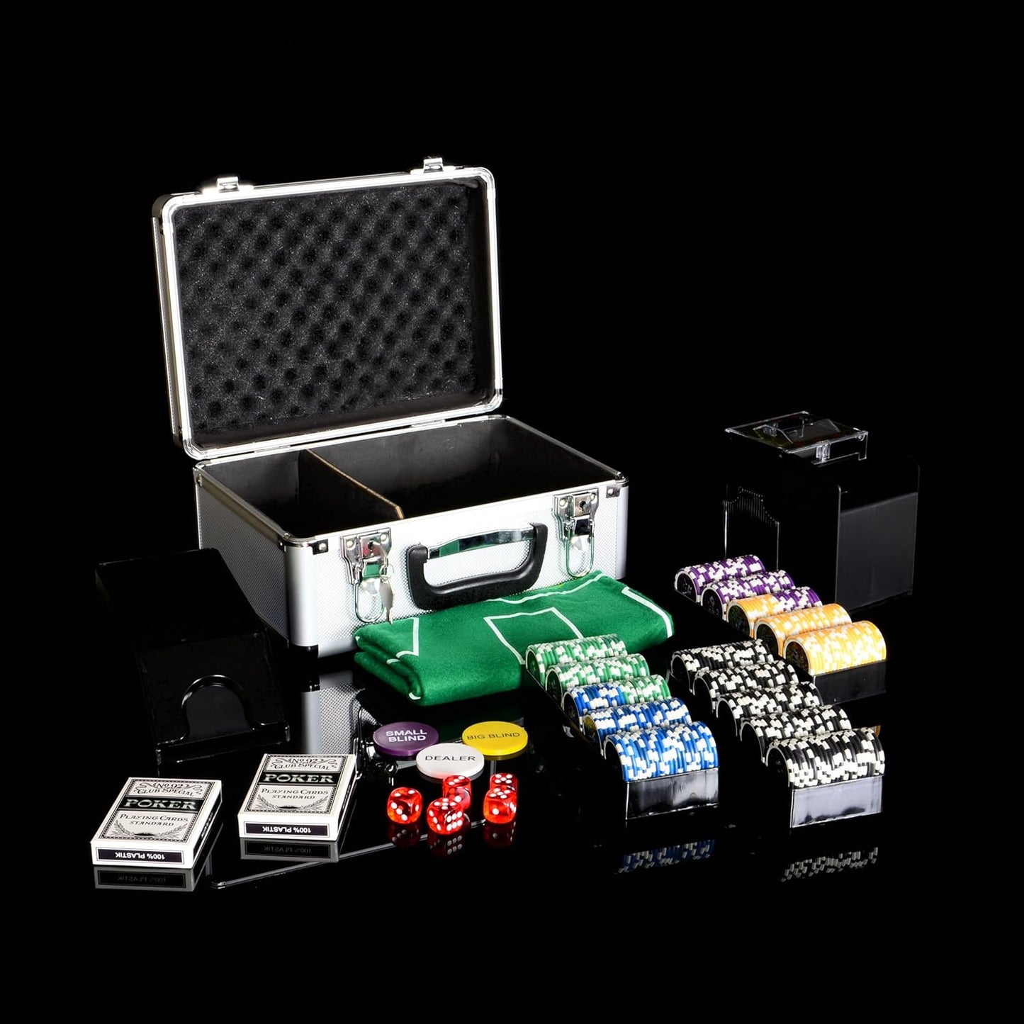 Poker-Komplettset mit 300 Chips & Zubehör