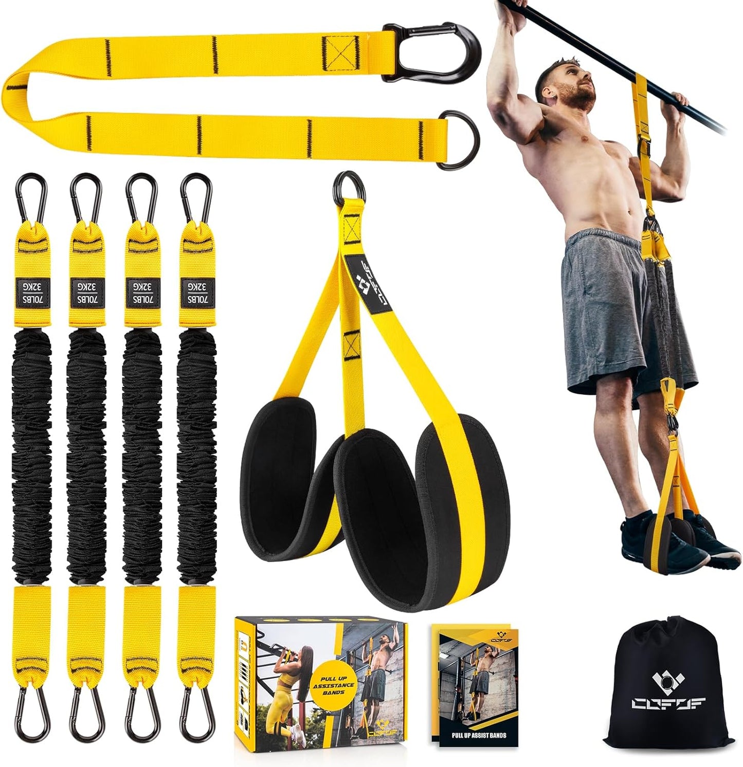 Klimmzughilfe-Set, Schwarz-gelb
