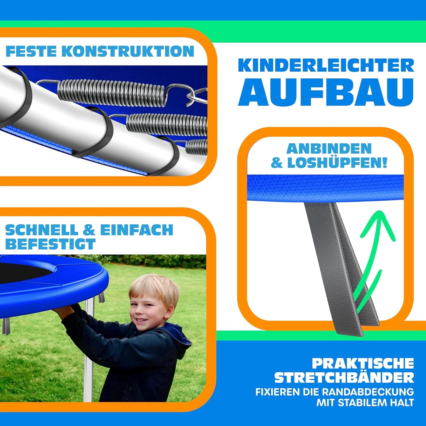 Trampolin Randabdeckung, Blau 305 cm
