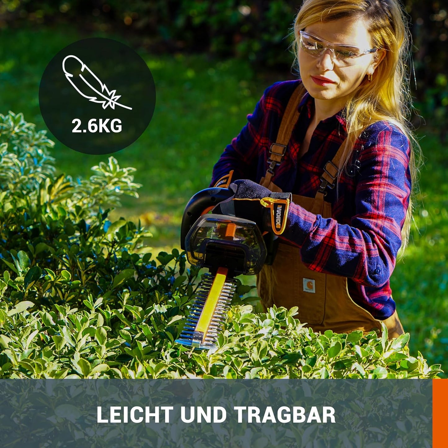 WG264E.9 Akku-Heckenschere, 56cm Schwertlänge ohne Akku & Ladegerät