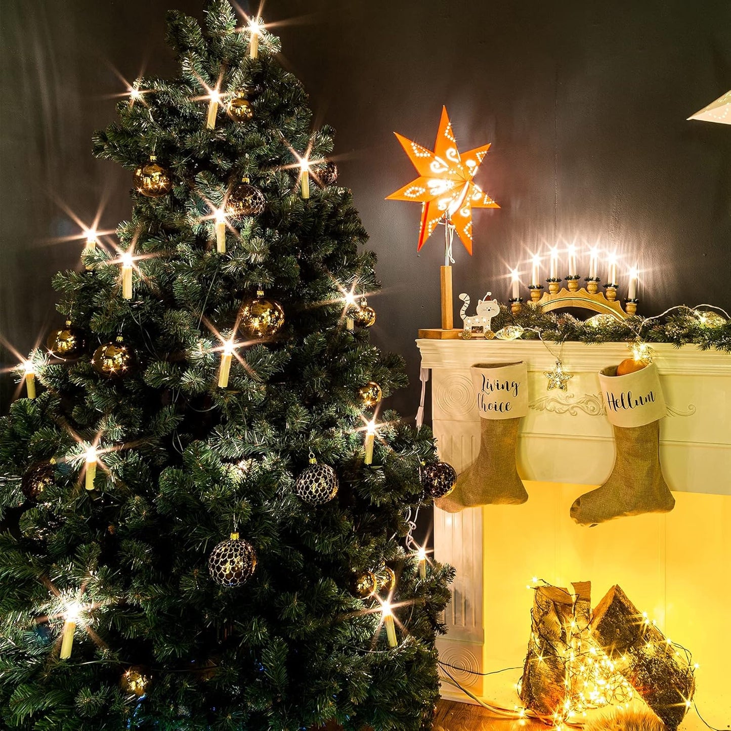 Christbaumkerzen, 15 Lichter / 9,8m beleuchtet 2