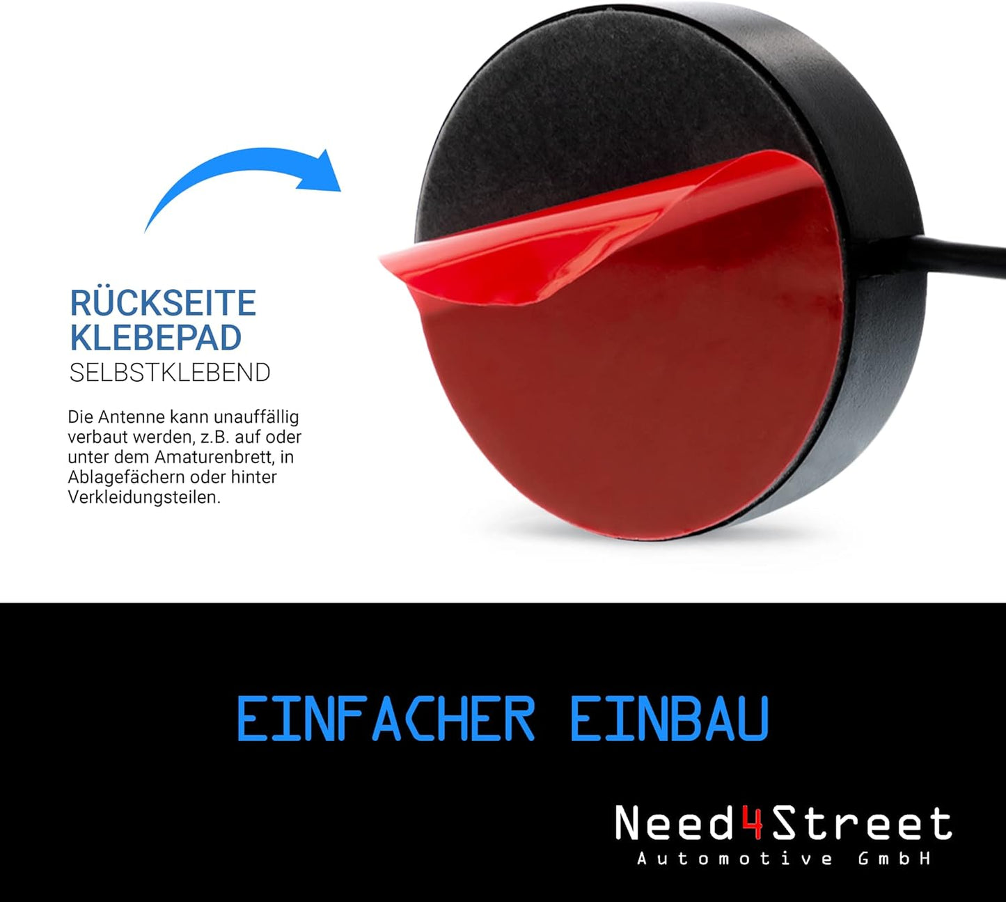 DAB+ Autoantenne mit Verstärker und SMB-Stecker, Stecker SMB