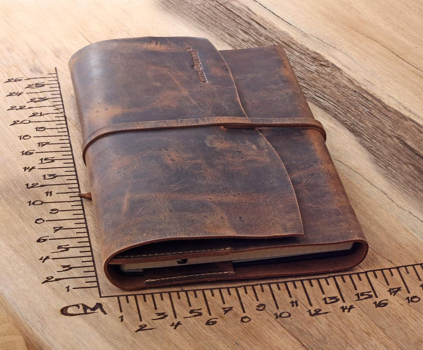 Vintage Notizblock Leder-Umschlag A5, braun