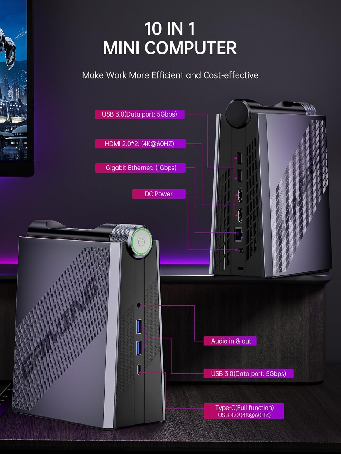 Mini Gaming PC Ryzen 9 6900HX mit Dual-Lüfter-System