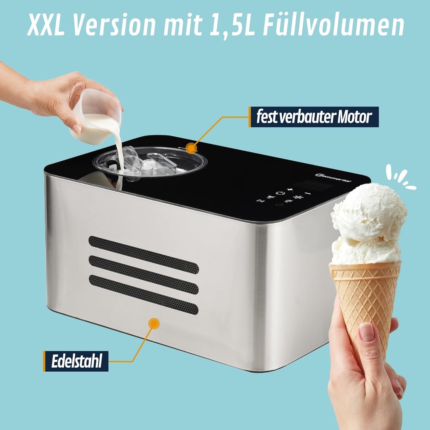 Eiscreme Maschine ICE1500 mit Kompressor