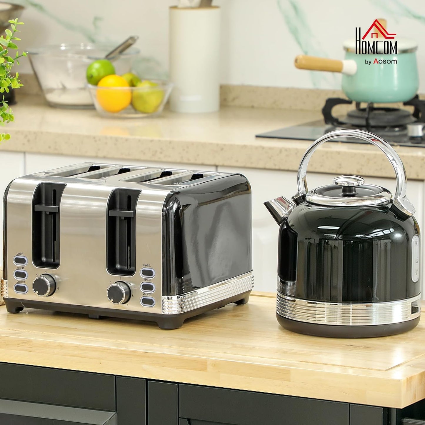 Wasserkocher und Toaster Frühstücksset