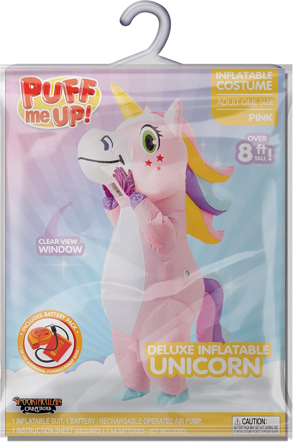Aufblasbares Einhorn-Kostüm für Erwachsene, Einheitsgröße Rosa