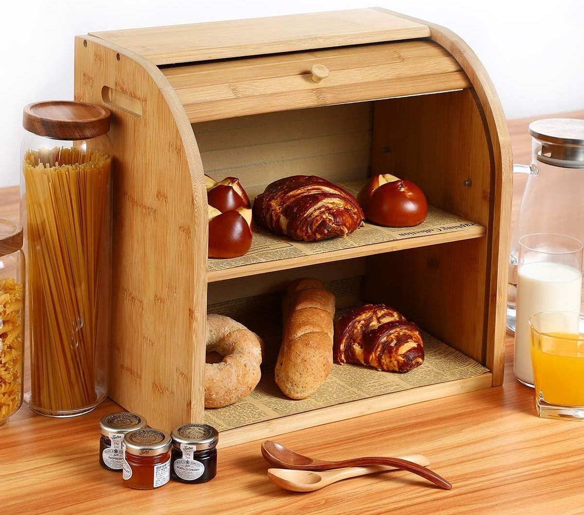 2-stöckiger Brotkasten mit herausnehmbarer Schicht