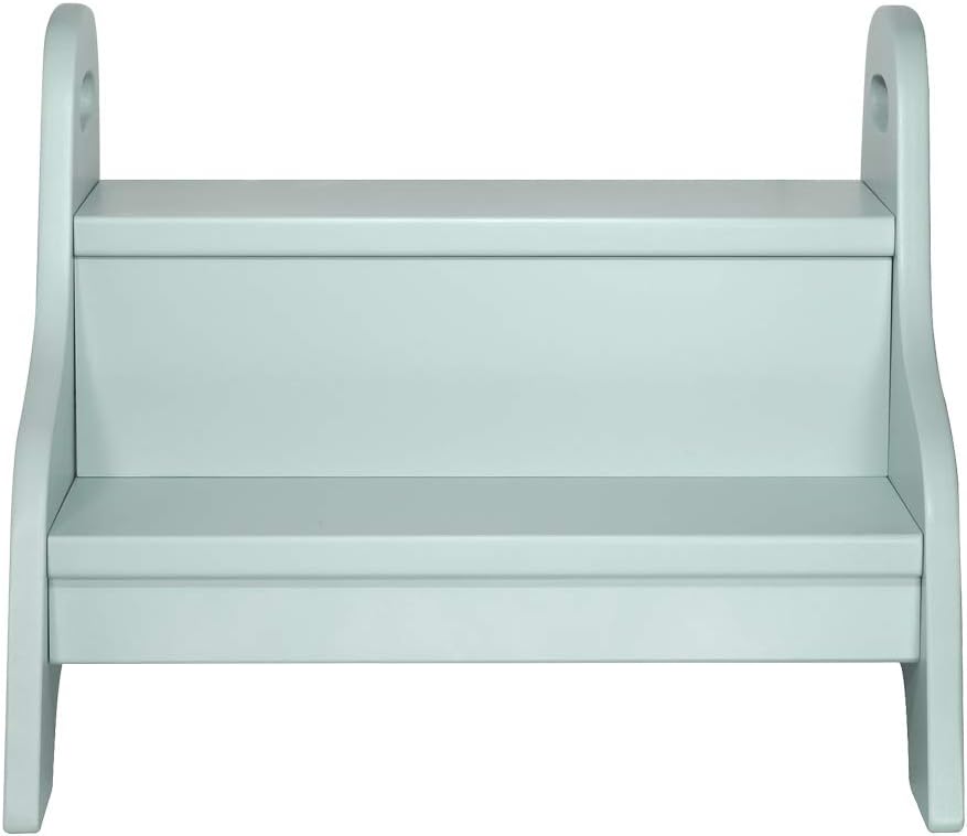 Holztritt-Hocker mit 2 Stufen für Kinder, Wassergrün