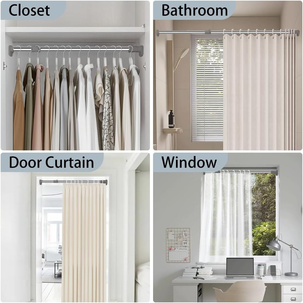 Teleskop-Kleiderstange DQ0060-1 ohne Bohren, 40-60cm Grau