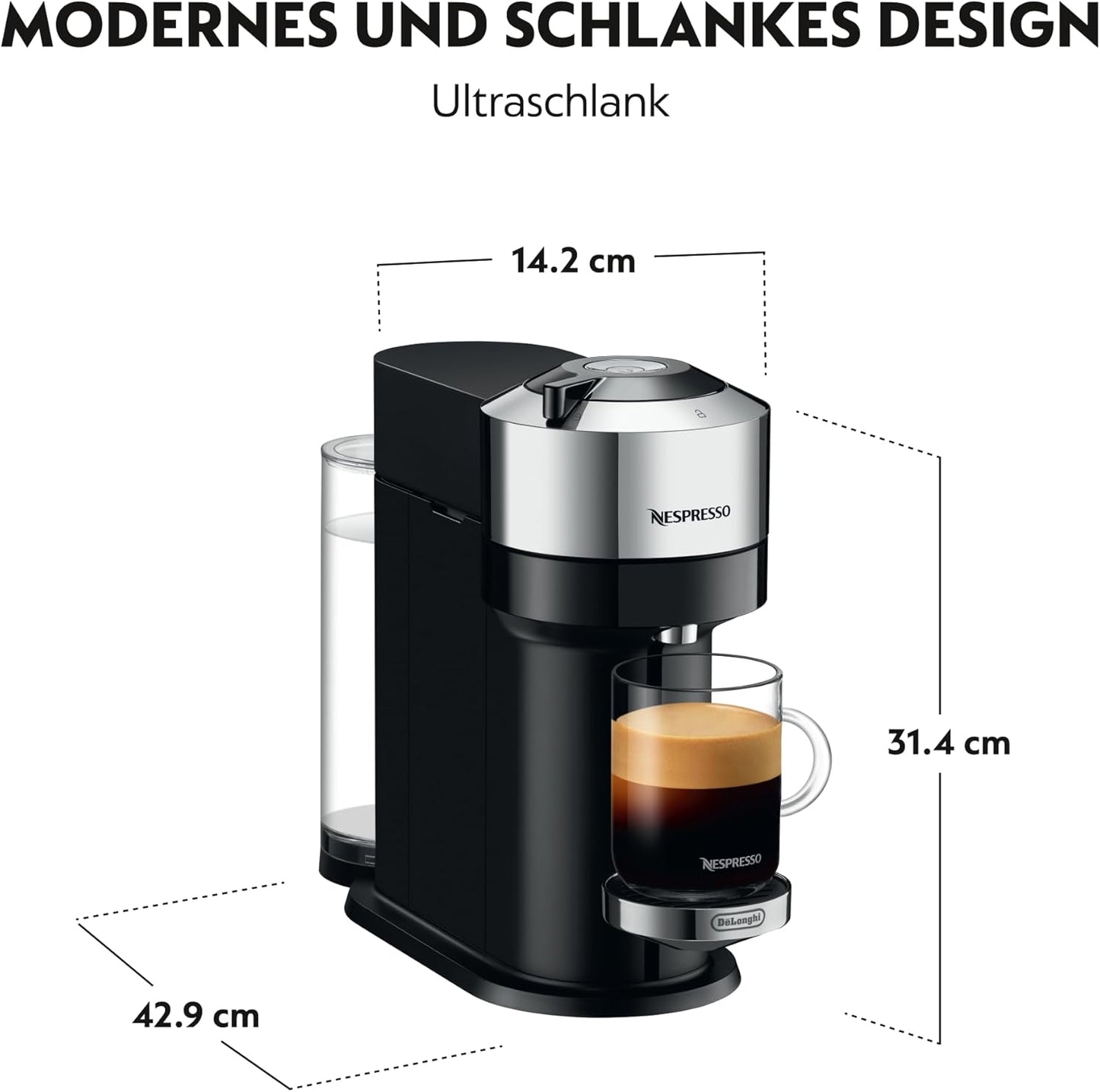 Vertuo Next Deluxe Kaffeekapselmaschine mit Milchaufschäumer, Chron Vertuo Next + Aeroccino