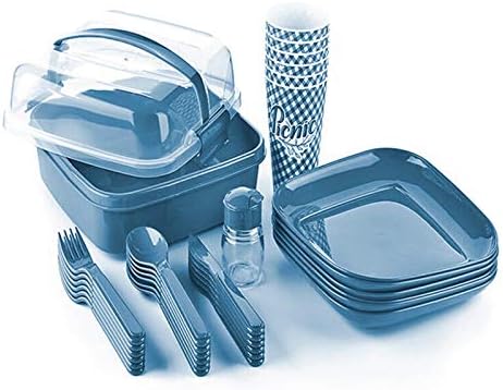 Picknickset für 6 Personen, Blau