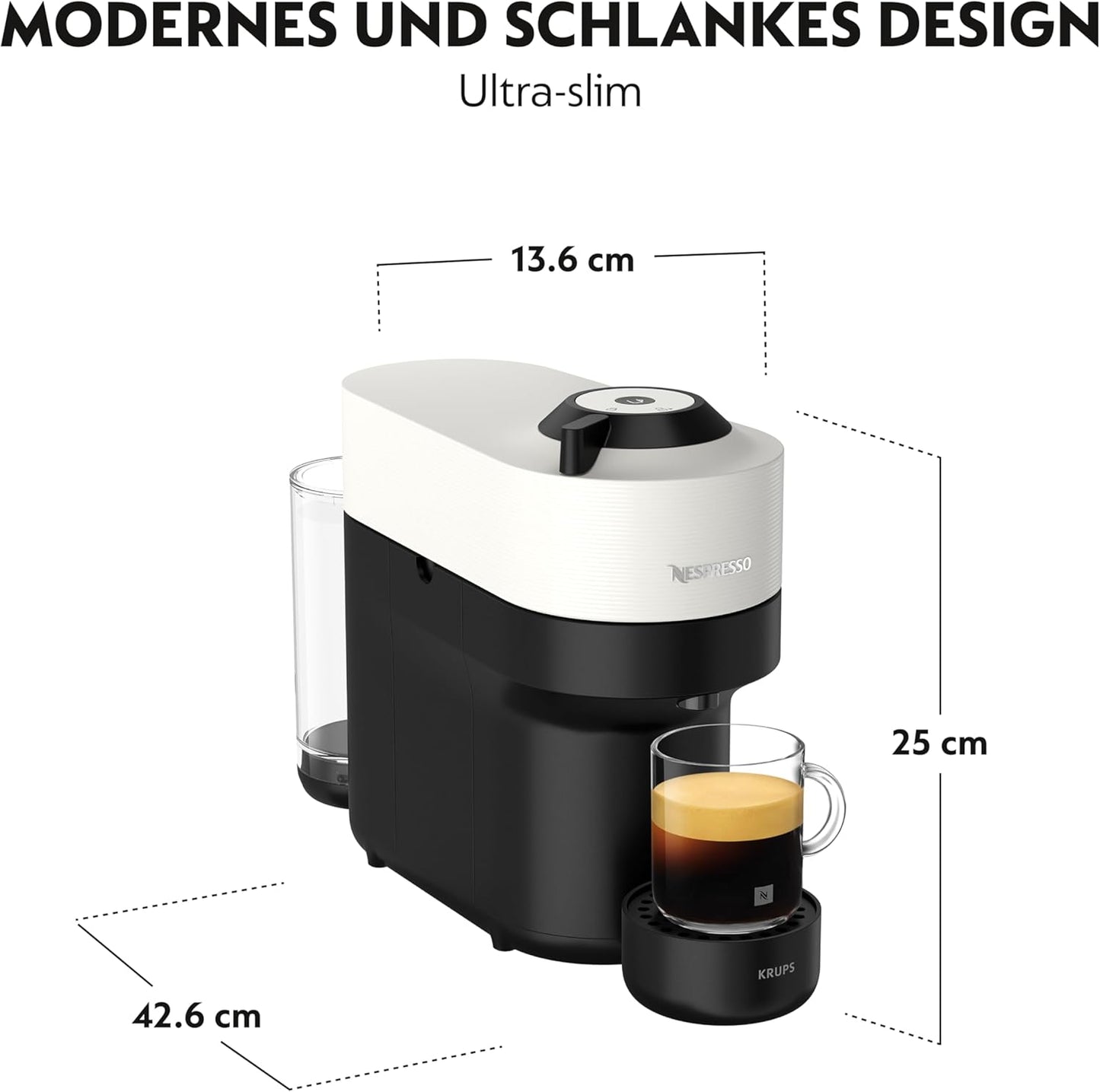 Vertuo Pop Kaffeekapselmaschine mit One-Touch-System, XN9201 Coconut White