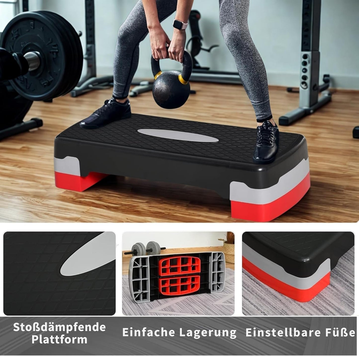 Aerobic Stepper mit Höhenverstellung