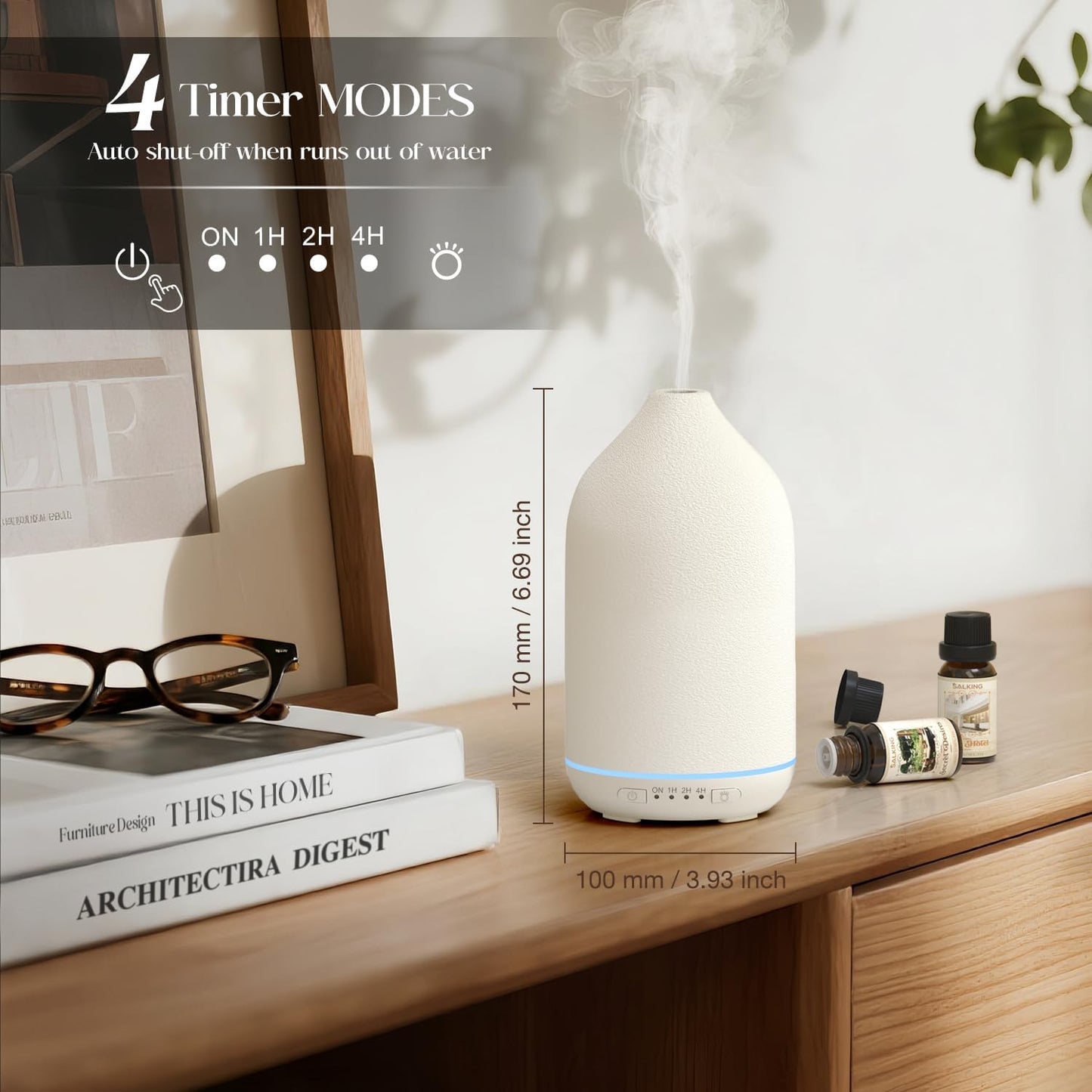 Keramik Aroma Diffuser für ätherische Öle, Weiß
