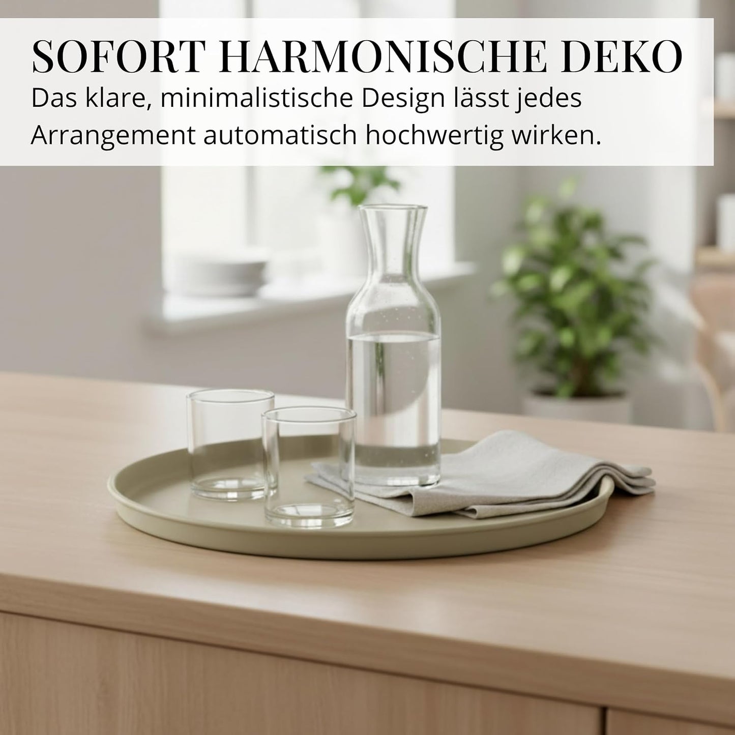 Deko-Tablett Set, Beige