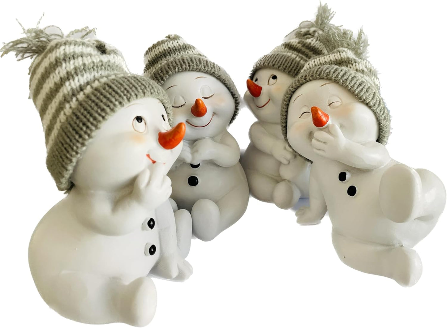 Schneemann-Figuren Set, Grau Sitzend