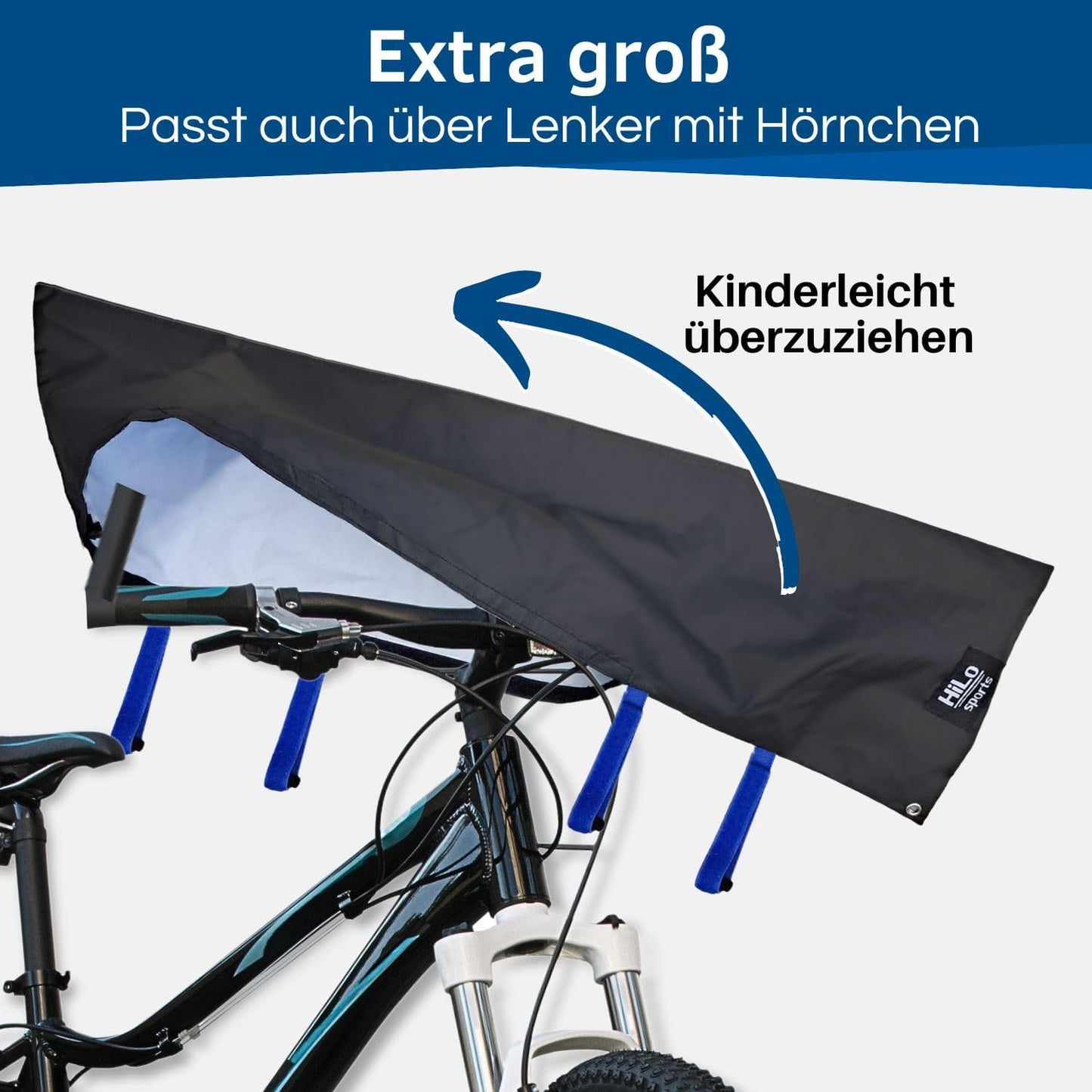 Lenkerschutzhülle wasserdicht für E-Bike-Lenker, Blau