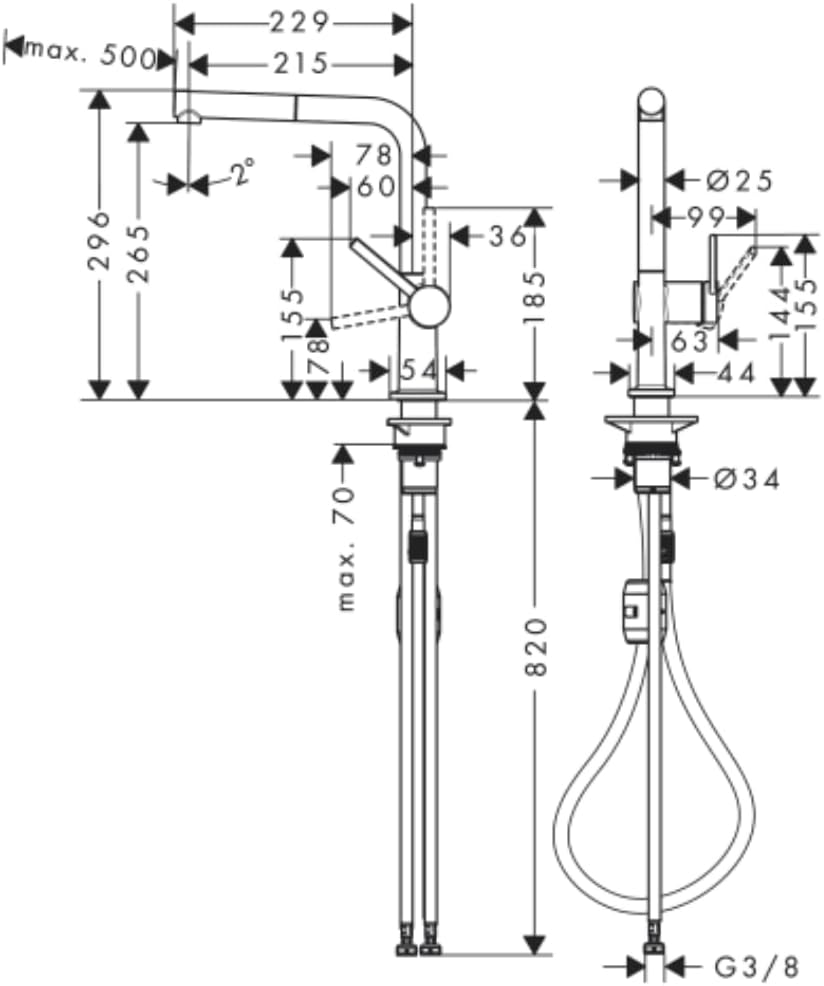 Einhebel-Spültischmischer 270 TALIS M