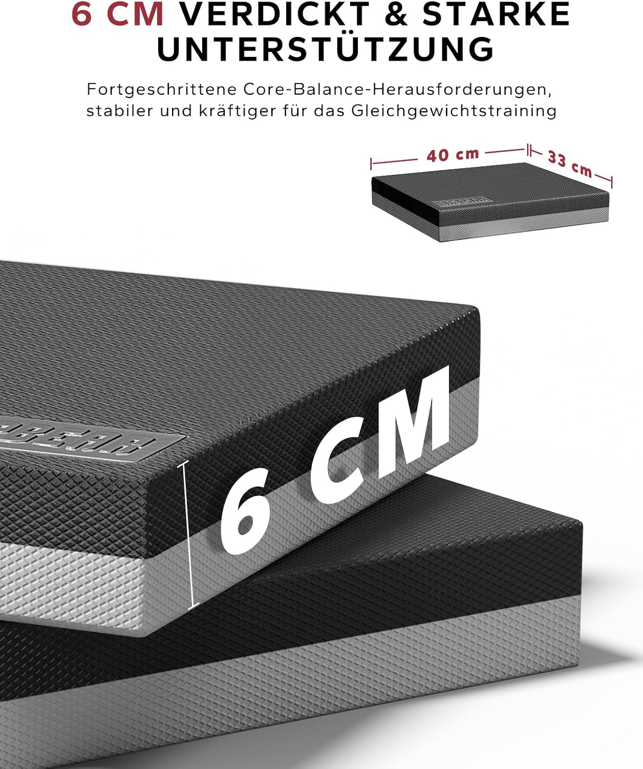 2er-Set Balance Pad, Schwarz/Grau - 2 Stk