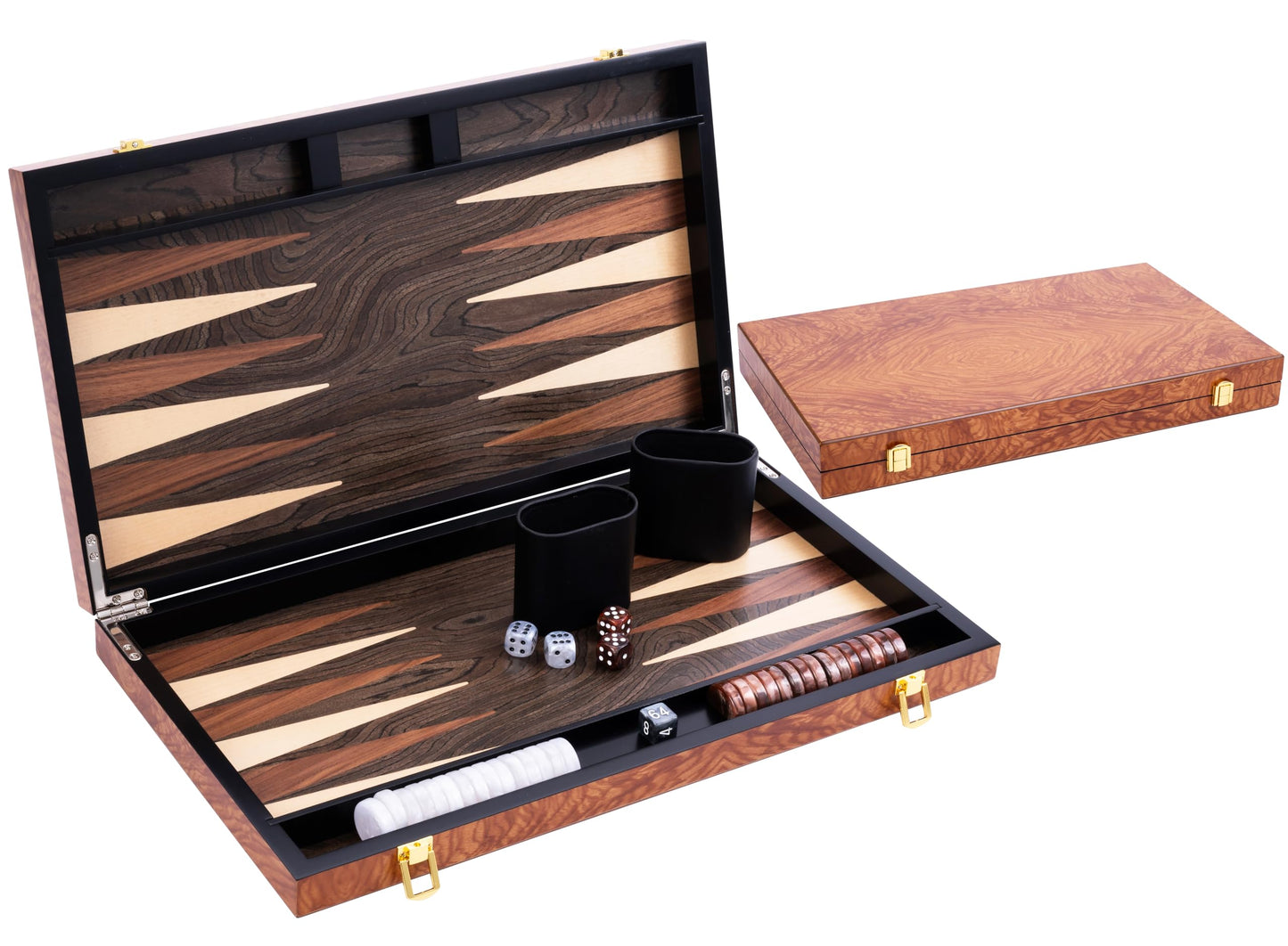 Luxus-Backgammon-Set Rosenholz, 18 Zoll Rosenholz