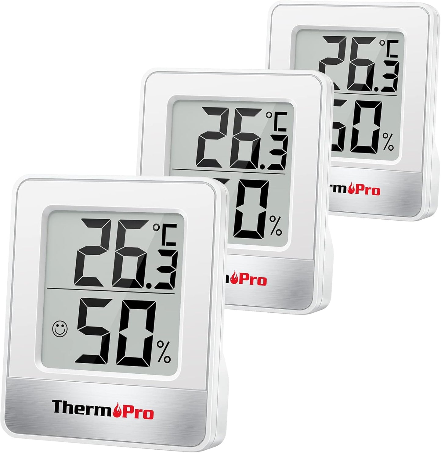 3er-Set Mini Thermo-Hygrometer TP49W-3, 3