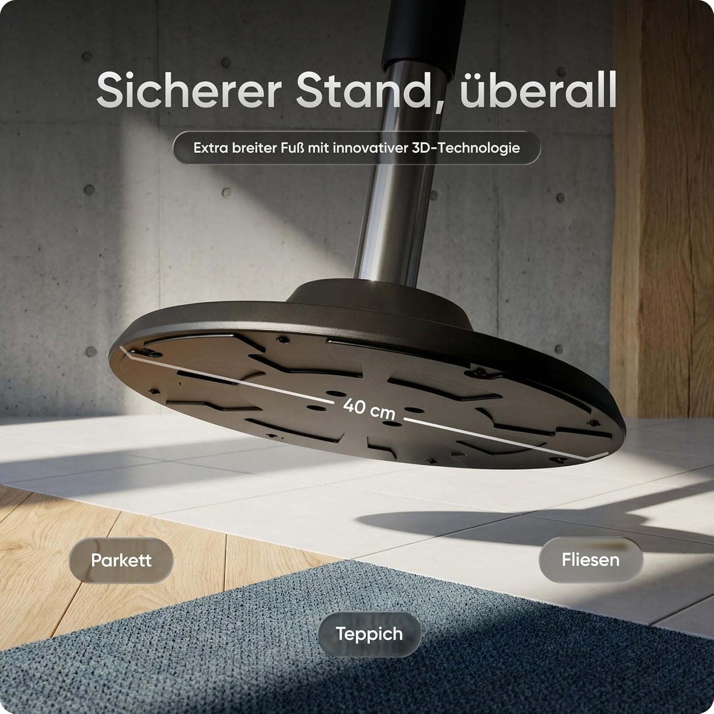 Ergonomischer Stehhocker, höhenverstellbar, Schwarz