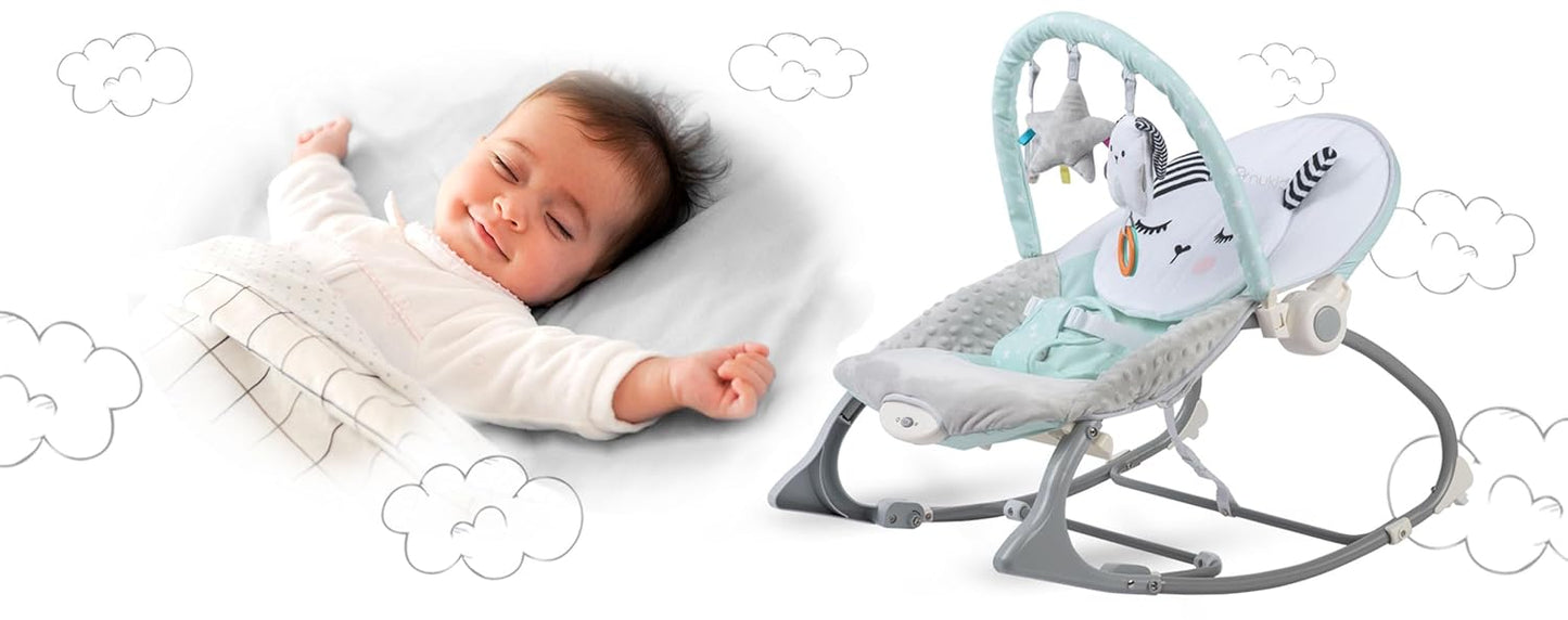 Babywippe mit Vibration und Spielzeugen, Grau-Minze
