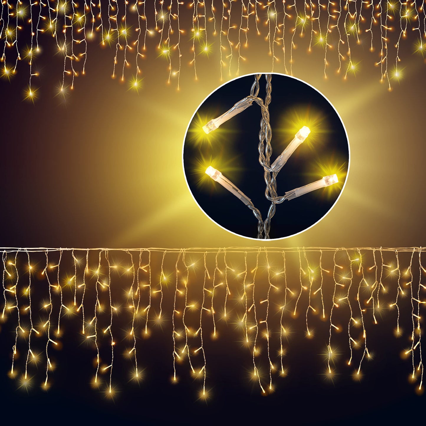Lichtervorhang, Warmweiss, 600 LEDs